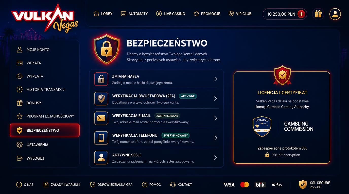 Bezpieczeństwo konta i płatności